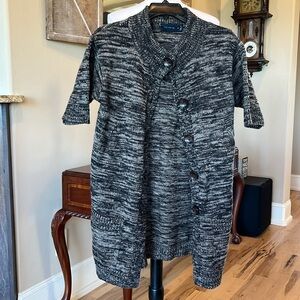 The Limited Black Gray Long Sweater Acrylic Wool Womens Medium